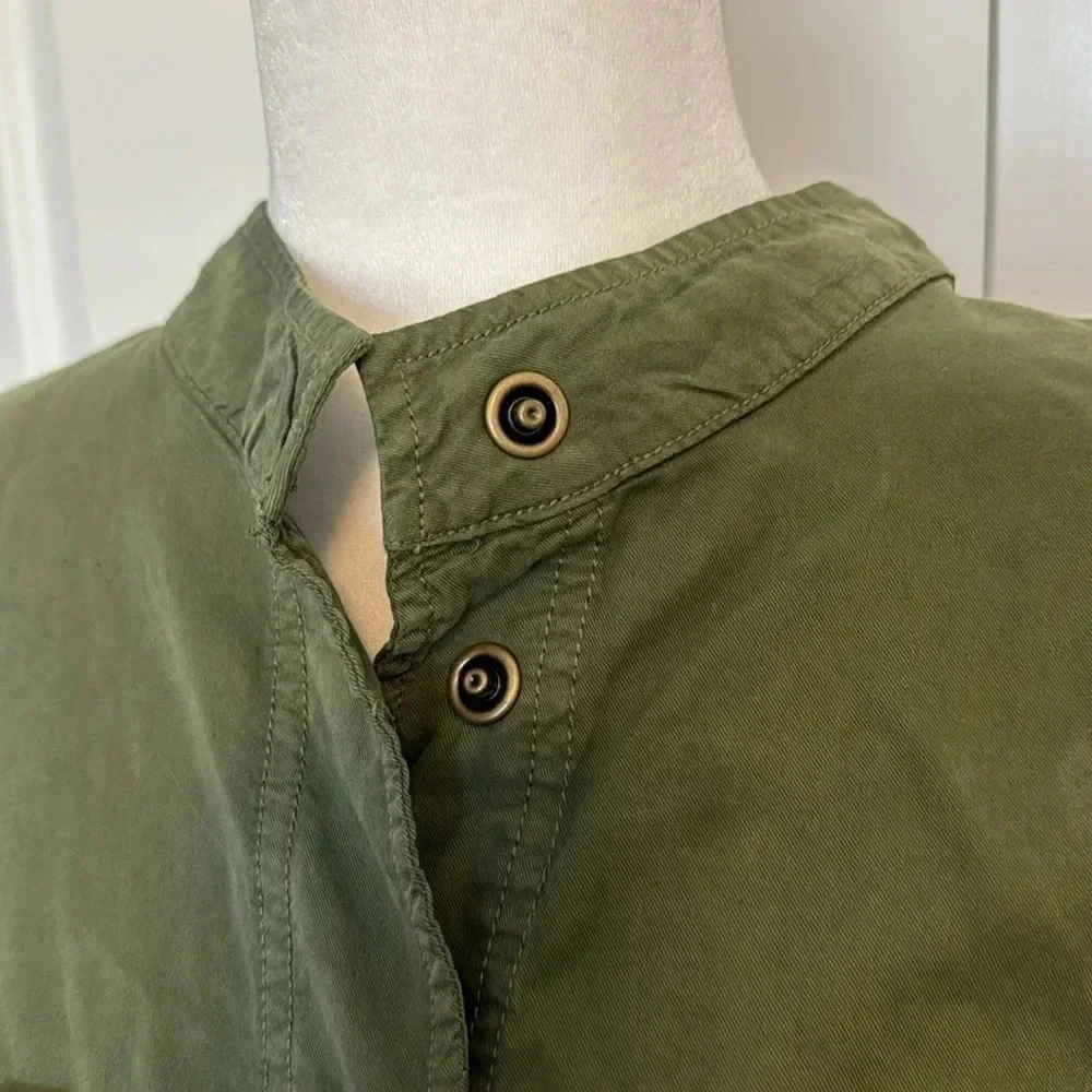 Sanctuary Crafted & Tailored SnapFront Drawstring Olive Green Utility Jacket SzM
